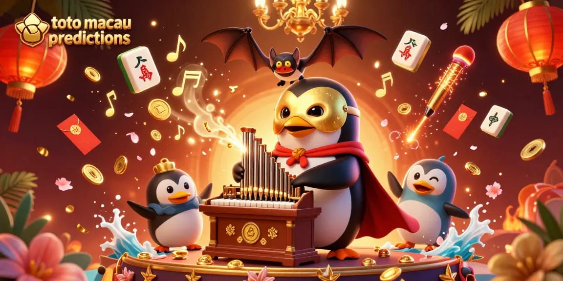 Engage with expert toto macau predictions through a vibrant 3D illustrated scene featuring unique casino elements.