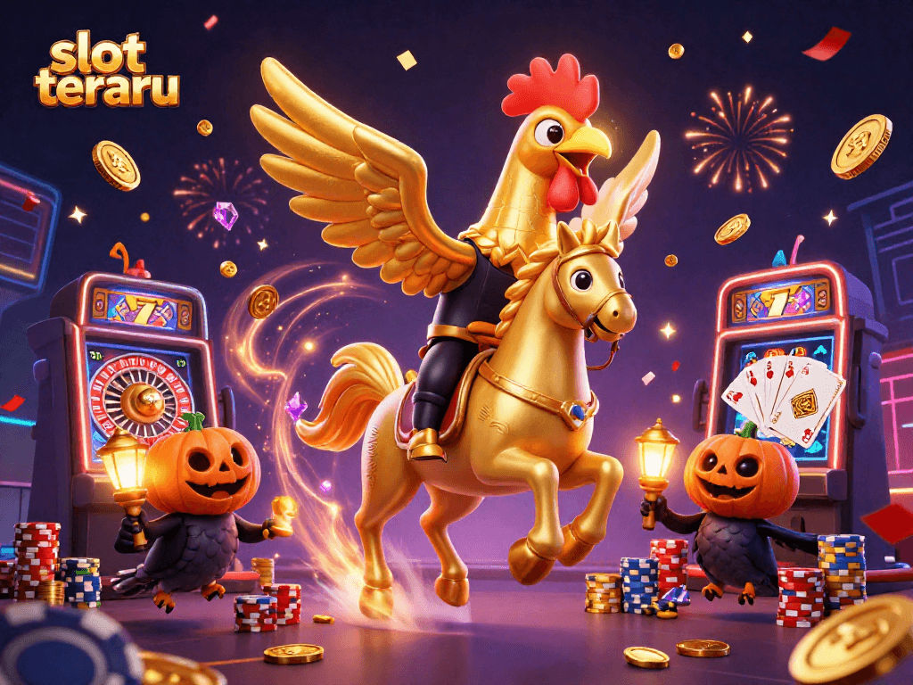 Experience the excitement of slot terbaru with golden rooster and stunning casino elements.