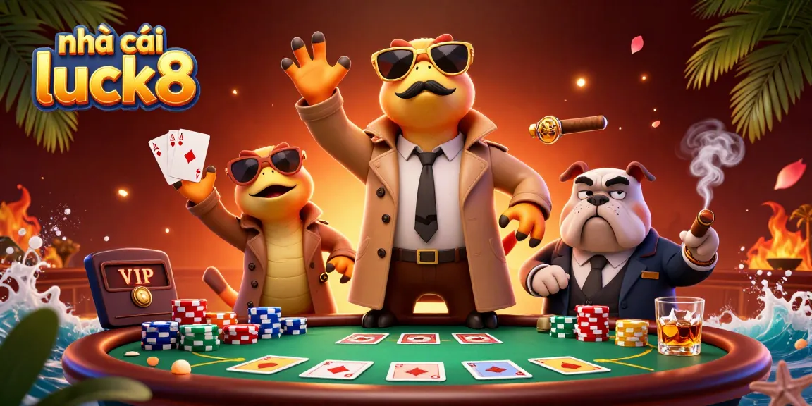Experience thrilling wins at nhà cái luck8 with raptors in a trench coat discovering a VIP casino lounge.