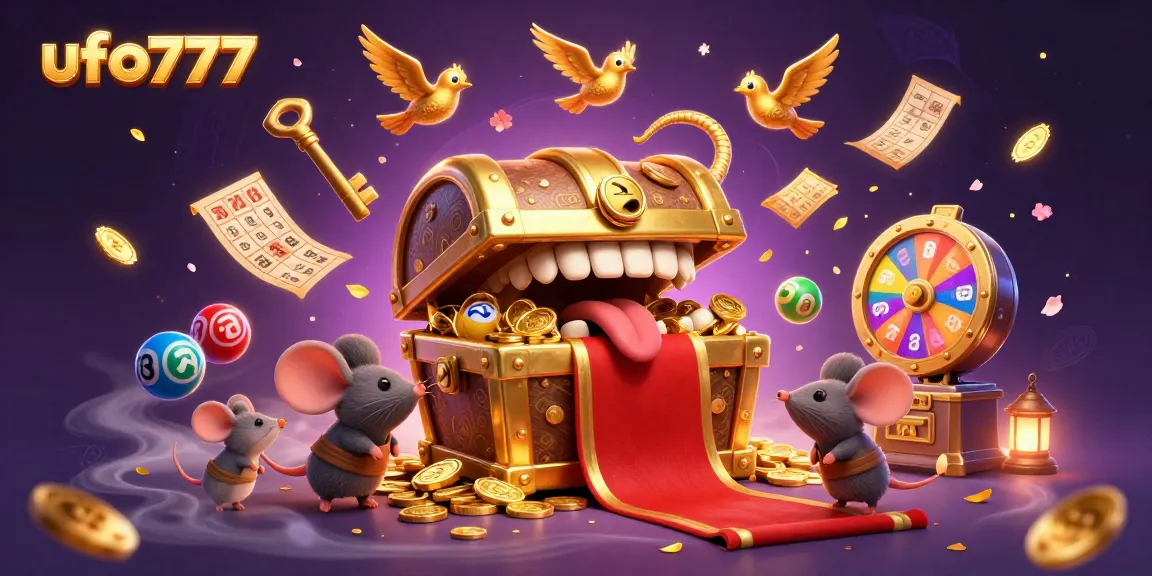 Experience the excitement of ufo777 with a vibrant illustration showcasing fun gaming elements and winnings.