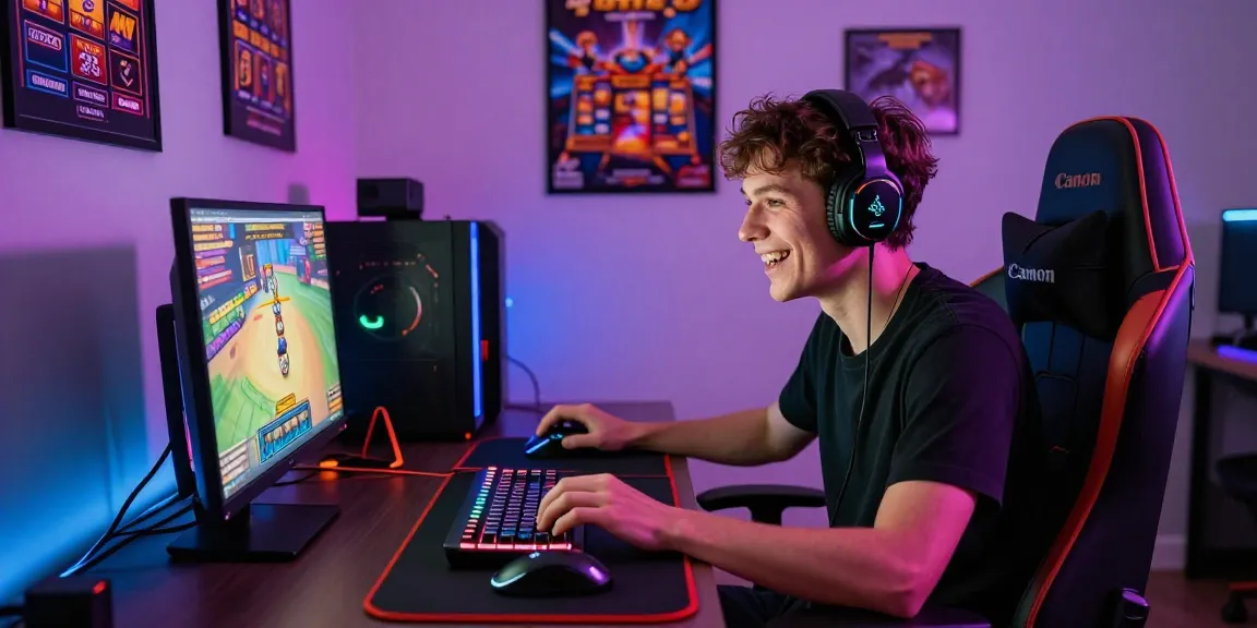 Pengguna menikmati pengalaman bermain LUXURY777 di laptop gaming modern dengan pencahayaan yang menarik.