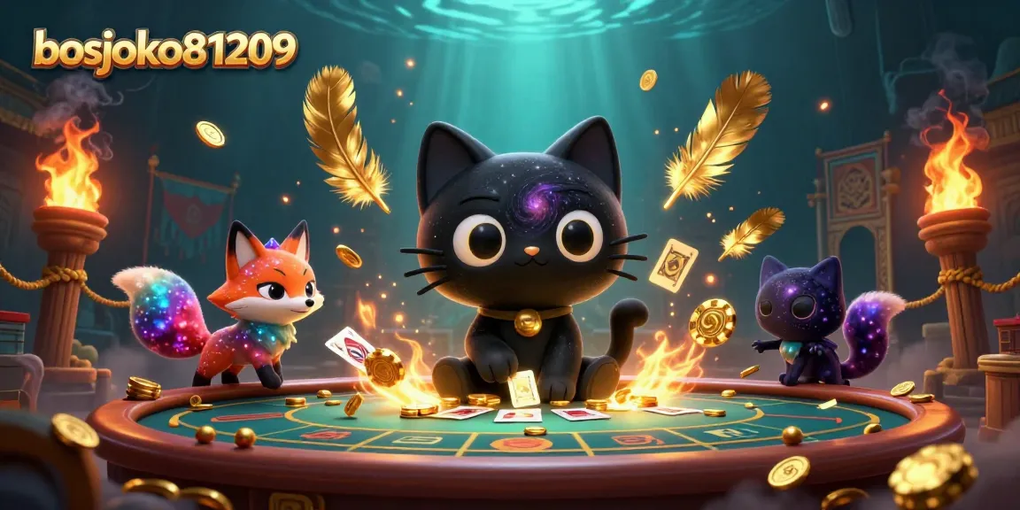 Gali kemenangan dengan bosjoko81209 dalam kasino virtual, menarik chip emas dan kartu.