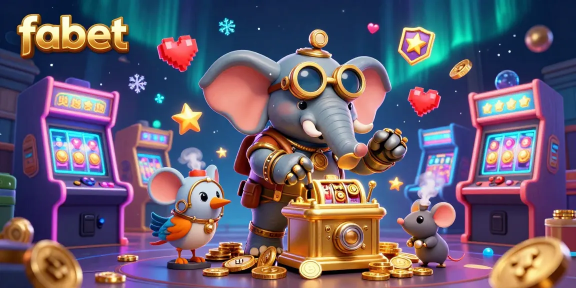 Spin the golden slot machine at fabet while enjoying lively steampunk characters and vibrant gaming elements.