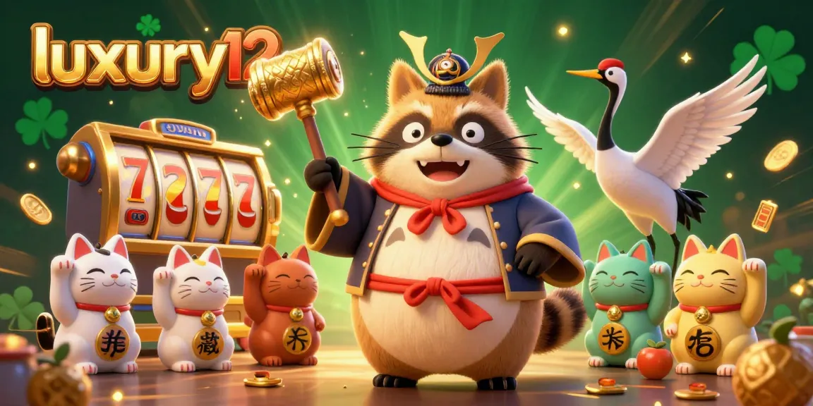 Spin the reels with luxury12 in this vibrant 3D casino illustration packed with slot game excitement.