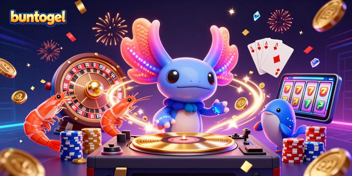 Buntogel interactive gaming scene featuring colorful characters and dynamic casino elements for online players.
