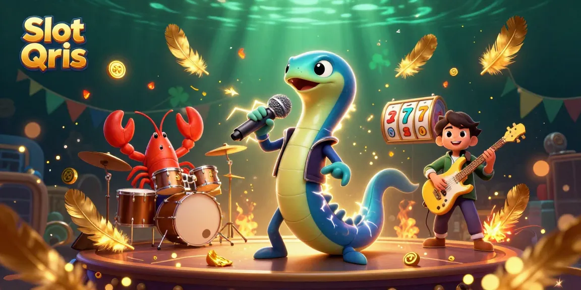 Experience Slot Qris excitement with a vibrant 3D casino scene showcasing animated characters and game elements.