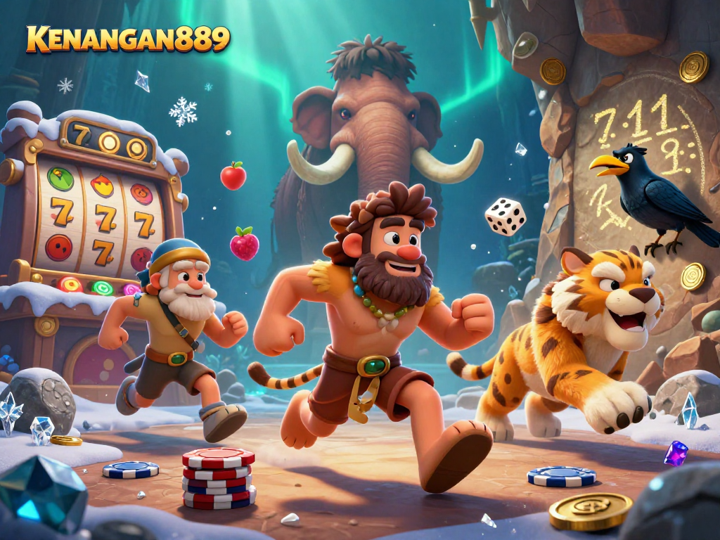 Experience thrilling gameplay at KENANGAN889 with your favorite slot games in an immersive casino scene.