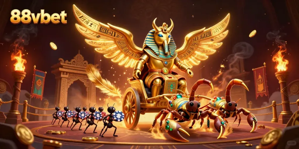 Place your bets with 88vbet in this vibrant 3D casino illustration featuring unique Gambling elements.