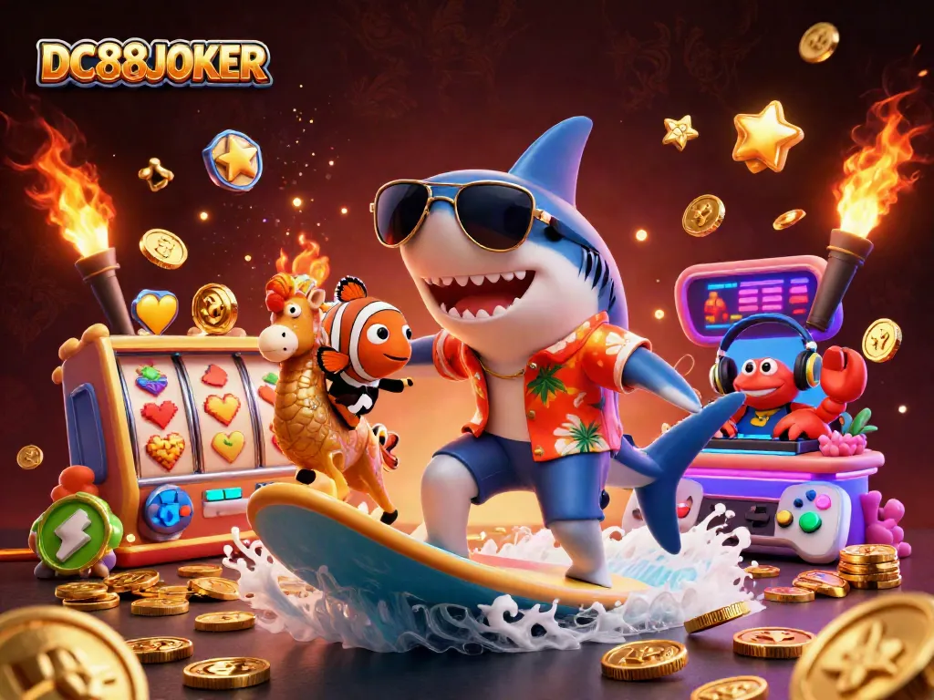 Engage with the thrilling world of DC88JOKER as characters ride the waves of gold coins.