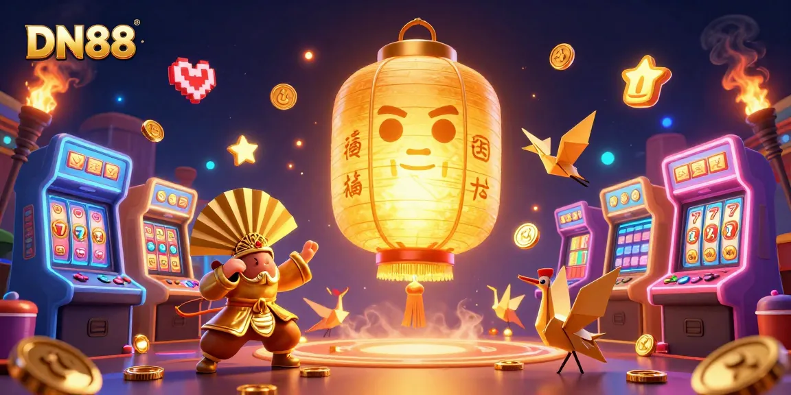 Experience thrilling wins at DN88 with a dynamic 3D casino illustration packed with gaming excitement.