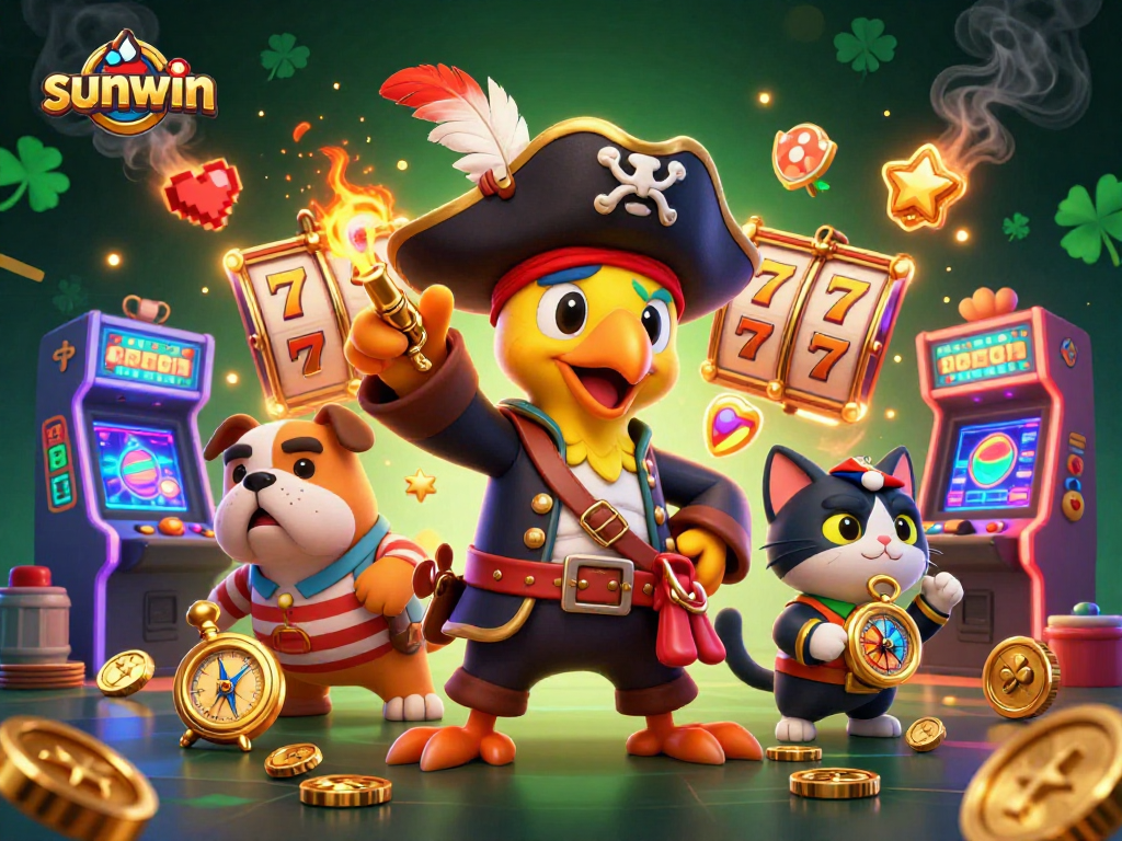 Join the adventure at sunwin with a cartoon pirate theme capturing slot excitement!