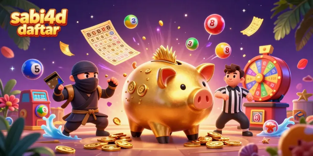 Experience the excitement of sabi4d daftar with colorful elements and engaging characters in a dynamic gaming scene.