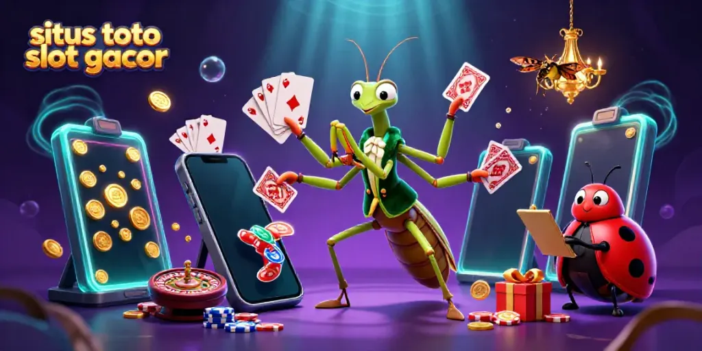 Gambarkan suasana di situs toto slot gacor dengan karakter 3D menarik di kasino.