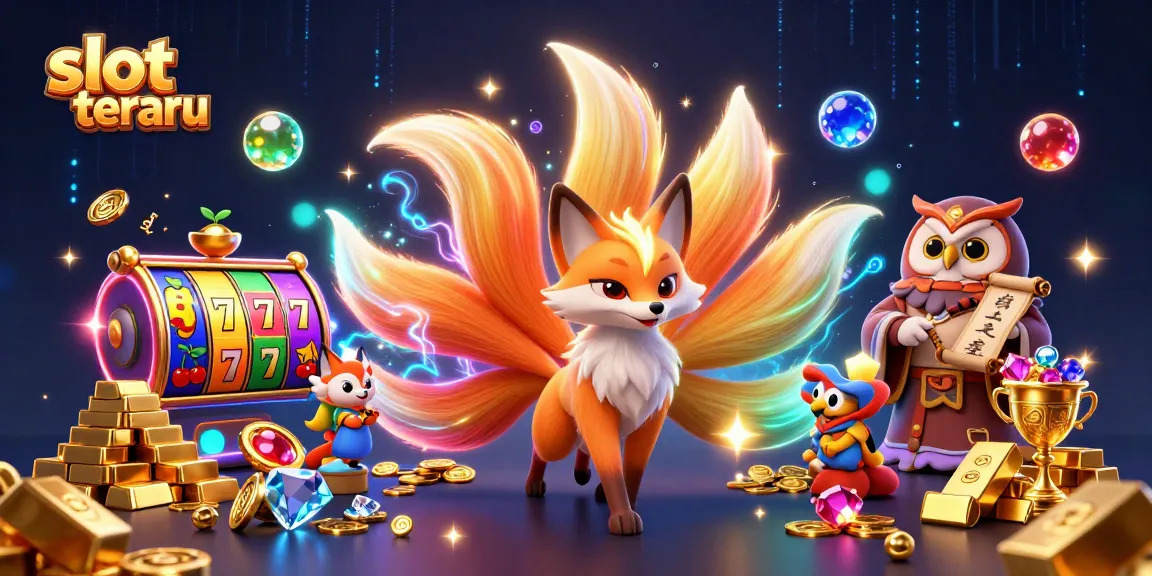 Engage with the vibrant slot terbaru scene featuring lucky 7s, jewels, and animated characters.