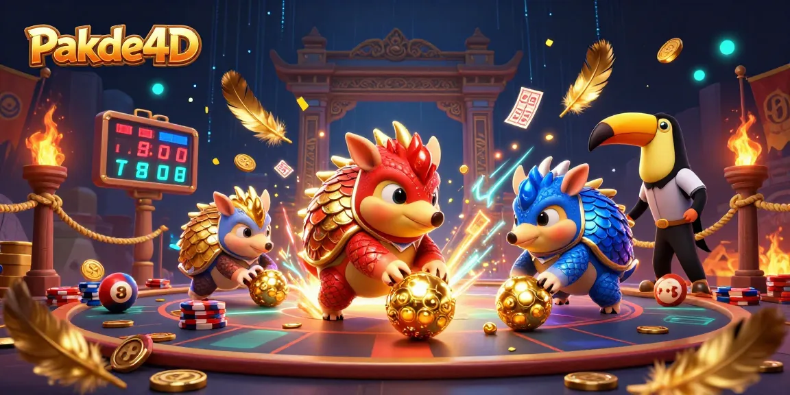 Engage in thrilling gameplay with Pakde4D as rival pangolins battle amidst lottery elements and betting tokens.