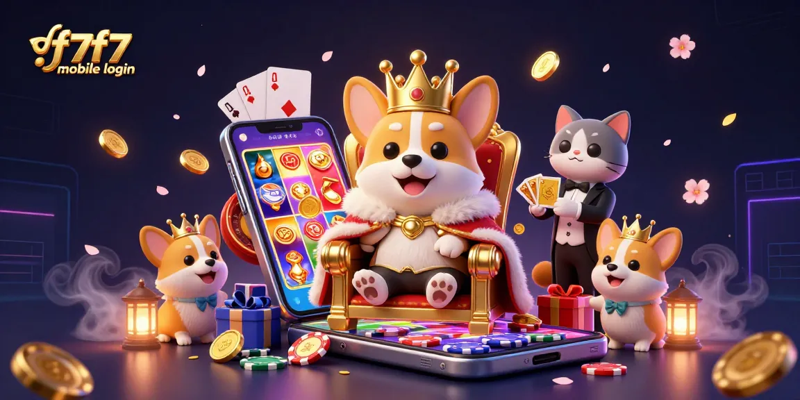 Play exciting games with f7f7 mobile login, featuring vibrant gaming elements and characters.