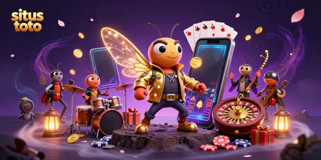 Engage with the exciting situs toto gaming world featuring a dynamic 3D cartoon scene.