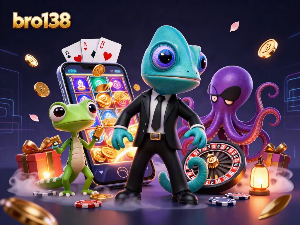 Experience thrilling casino action with bro138 featuring colorful slot games and dynamic characters in a rich 3D environment.