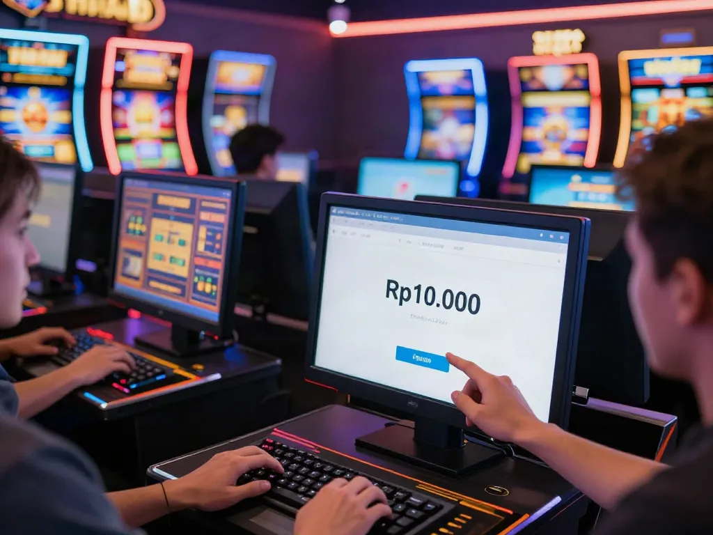 Pemain menikmati permainan slot online di AHHA4D dengan deposit Rp10.000