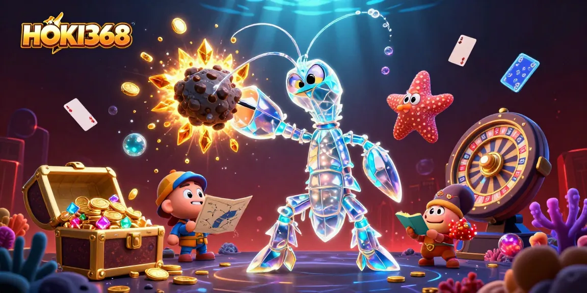Experience thrilling wins at HOKI368 with vibrant casino elements and 3D characters.