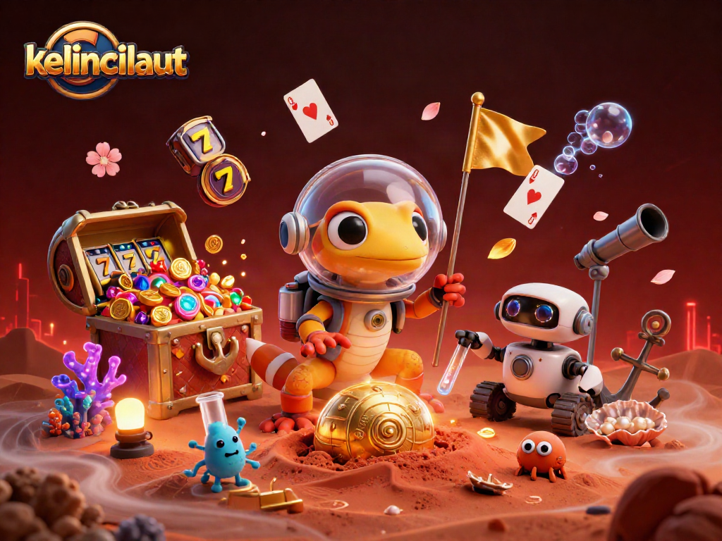 Engage in winning strategies with kelincilaut at a vibrant Martian casino adventure.