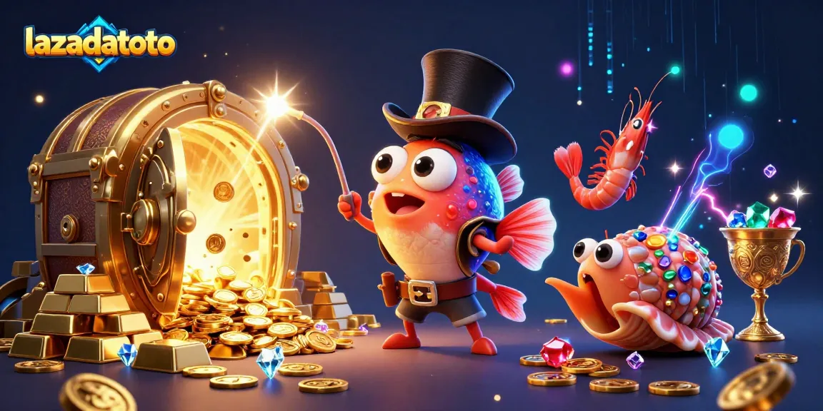 Experience thrilling wins at lazadatoto with an energetic underwater casino scene featuring sparkling treasures.