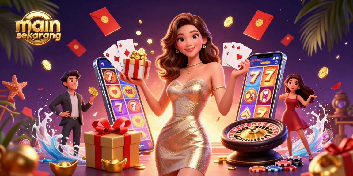 Main sekarang: Enjoy a vibrant casino scene with an Asian woman celebrating her gaming experience.