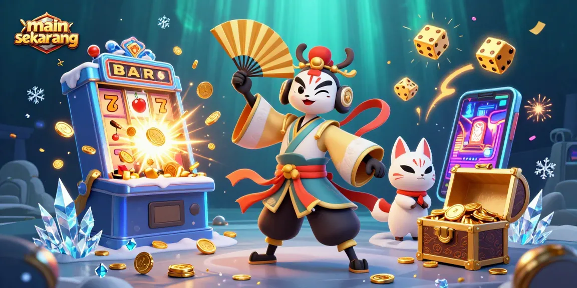 Main sekarang showcases a kabuki warrior in a vibrant casino scene, engaging players with stunning visuals and excitement.