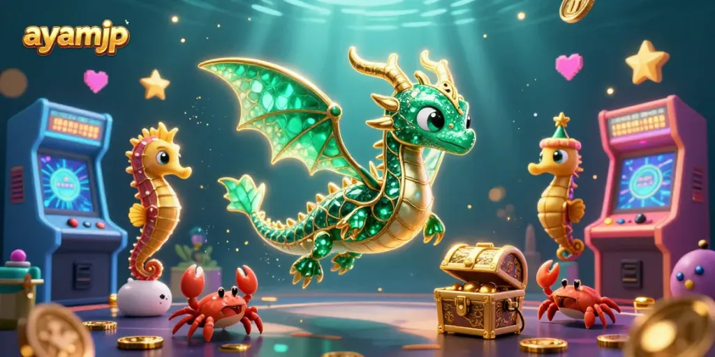 Experience the vibrant gameplay with ayamjp's colorful casino elements and dynamic characters.