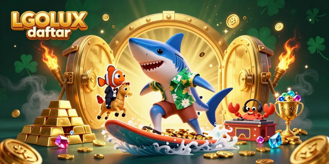 Engage with LGOLUX daftar slots, showcasing a vibrant underwater scene full of treasures and excitement.