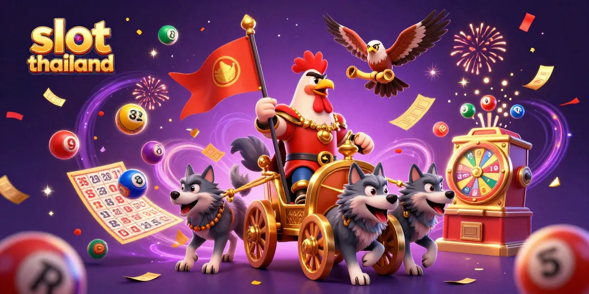 Experience vibrant action in slot thailand with a dynamic illustration featuring a rooster warlord and thrilling elements.