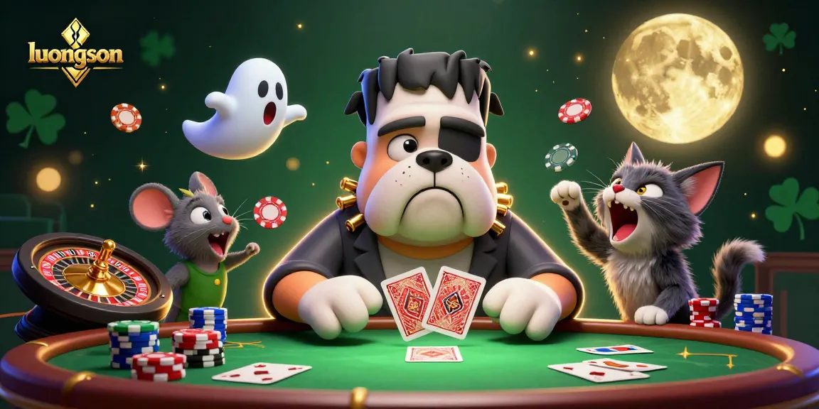 Experience high-stakes action at luongson with a lively casino scene featuring a cartoon monster dealer and enchanted gaming elements.