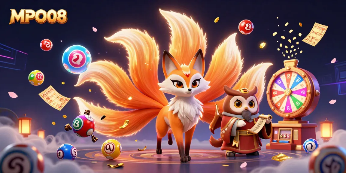 MPO08 brings thrilling excitement with vibrant lottery elements and enchanting characters in a dynamic visual scene.
