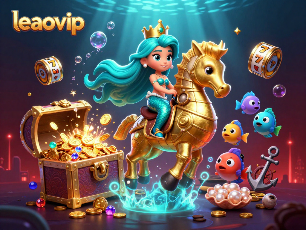 Experience the thrilling world of leaovip with a vibrant underwater casino adventure showcasing slot reels and treasures.
