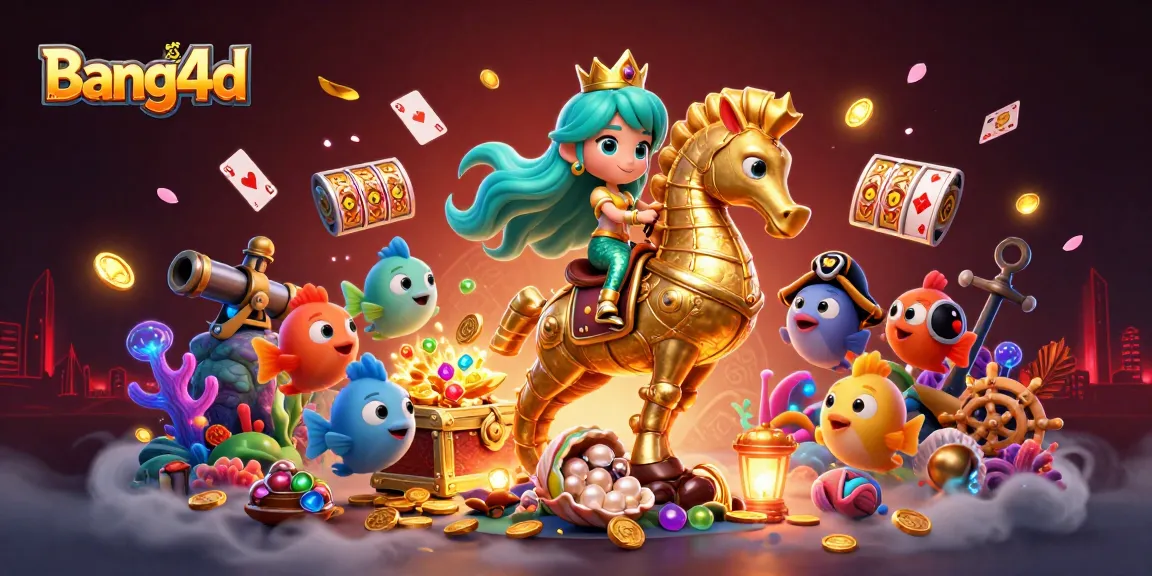 Experience thrilling gameplay with bang4d in this vibrant underwater scene of treasure and excitement.