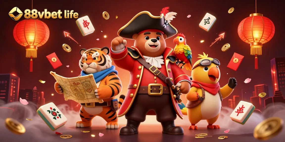 Tham gia khám phá thế giới cờ bạc sôi động tại 88vbet life với hình ảnh vui nhộn của các nhân vật hoạt hình.