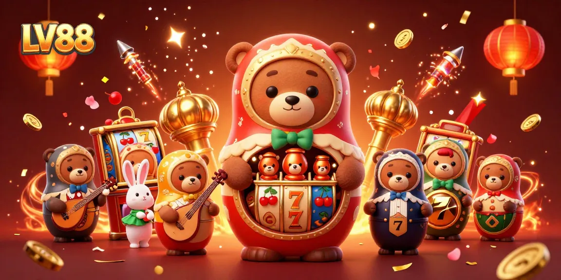 Experience thrilling casino action at LV88 with vibrant slot themes and festive elements