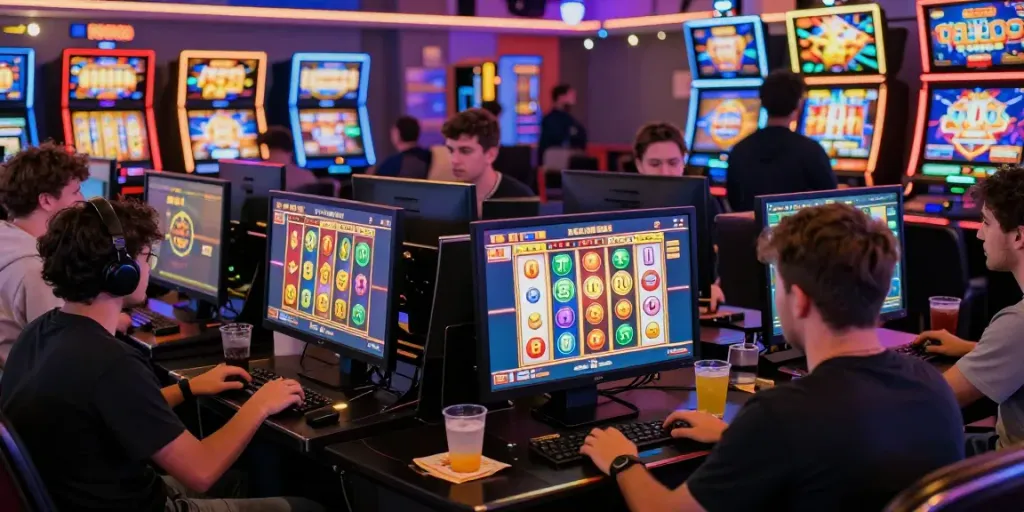 Pengalaman menarik bermain slot online di NAGAHOKI303 dengan pemain terlibat dan reel berputar.