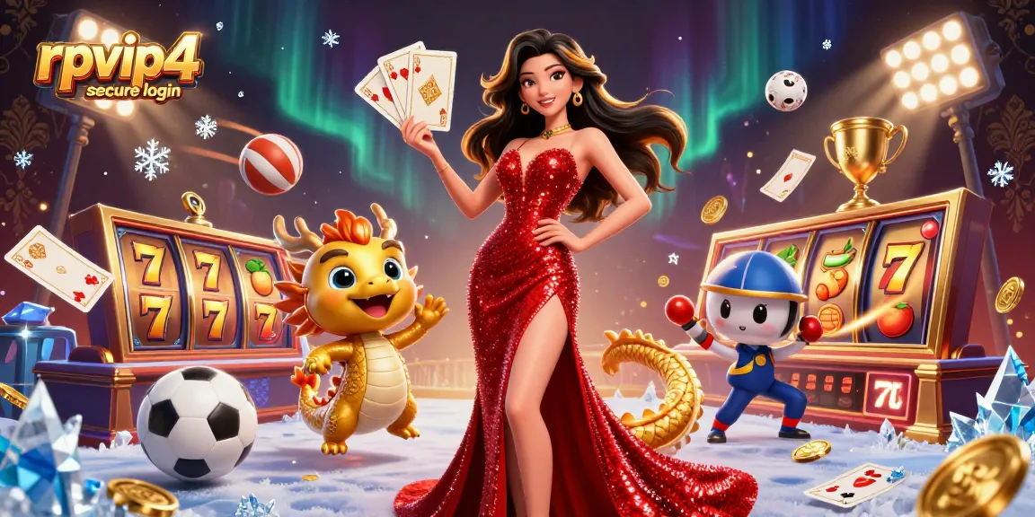 Enjoy rpvip4 secure login with a stunning Asian woman and golden dragon in a dynamic casino scene