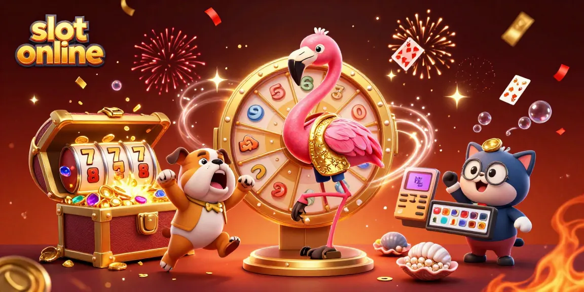 Spin the slot online reels and win big in a vibrant, animated casino scene!