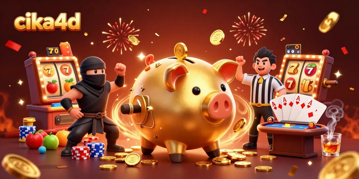 Experience thrilling gameplay at cika4d with colorful slot reels, dynamic characters, and festive energy.