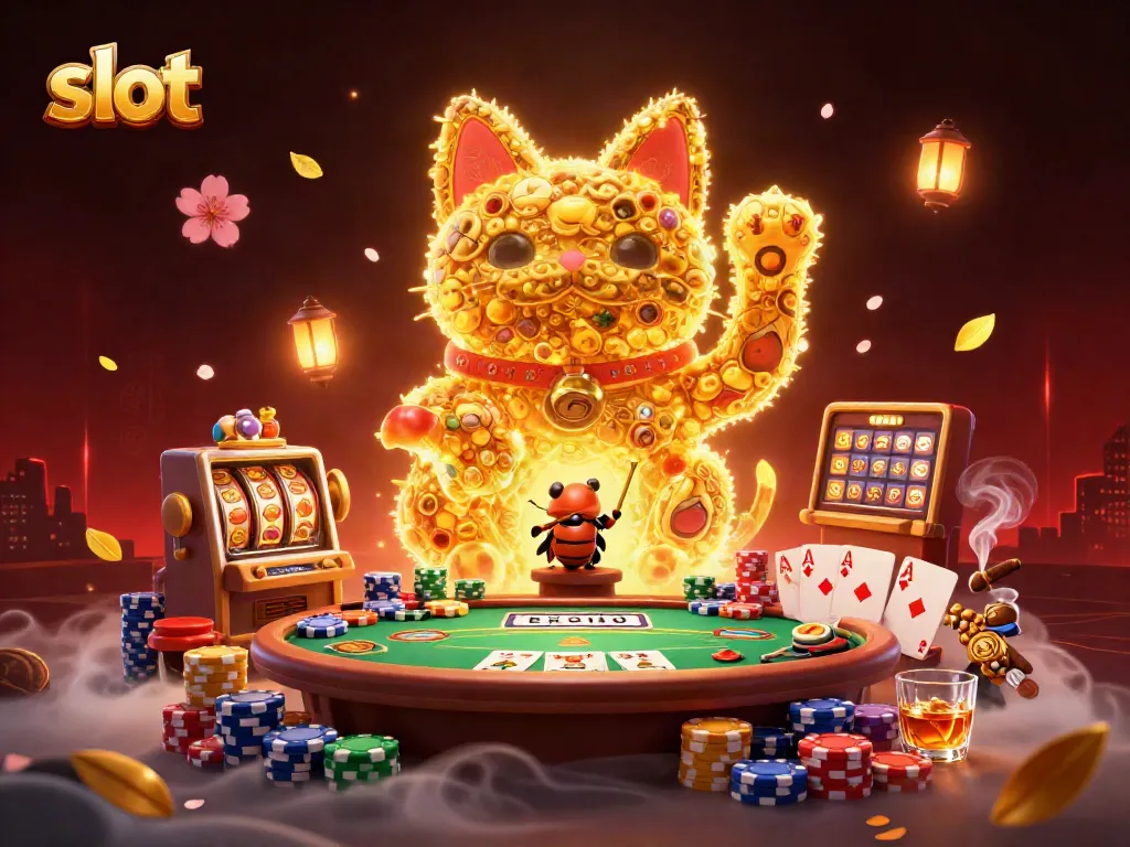 Menangkan slot dengan simbol beruntung yang memukau dalam ilustrasi kasino yang menakjubkan.