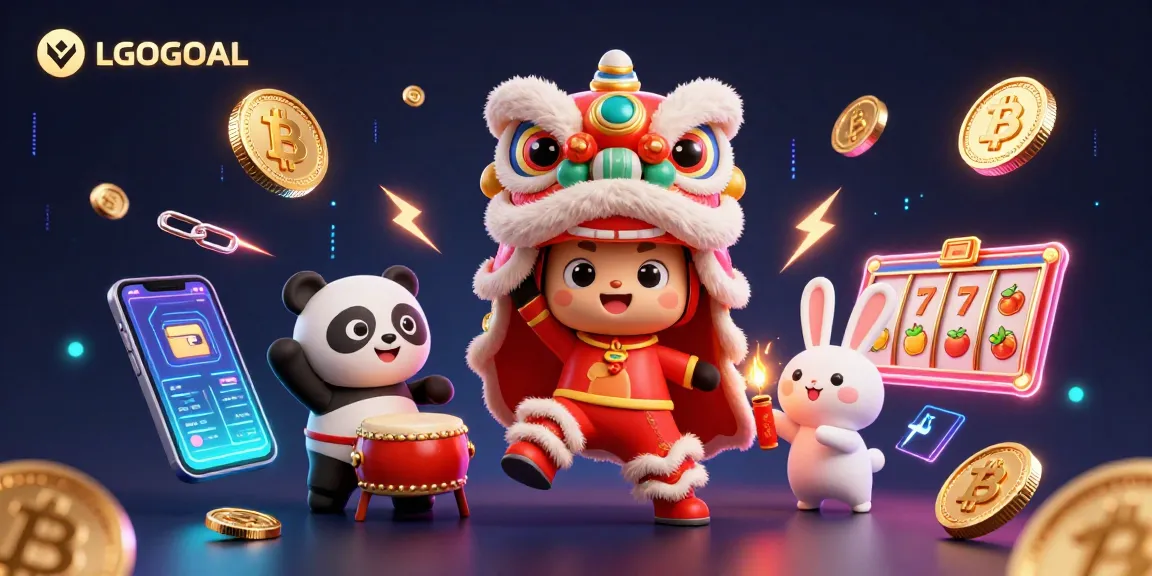 Experience the excitement of LGOGOAL's slot games in a vibrant, dynamic scene featuring colorful characters.