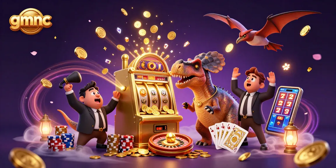 gmnc offers exciting insights as a pachycephalosaurus wins a jackpot at a casino scene.