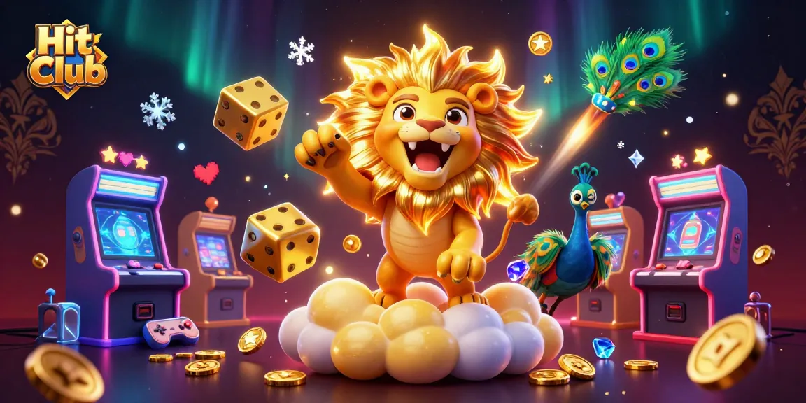 Experience gaming thrills at Hit Club with dynamic 3D casino elements, showcasing vibrant characters and imagery.