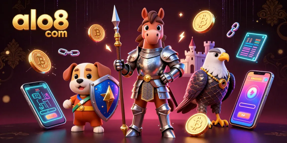 Play and win at alo8 com with an engaging 3D casino illustration showcasing character action.