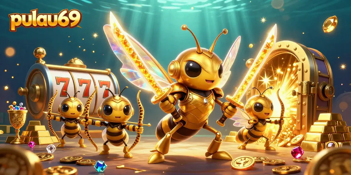 Pulau69 offers players a vibrant slot experience with captivating golden symbols and rich treasures.