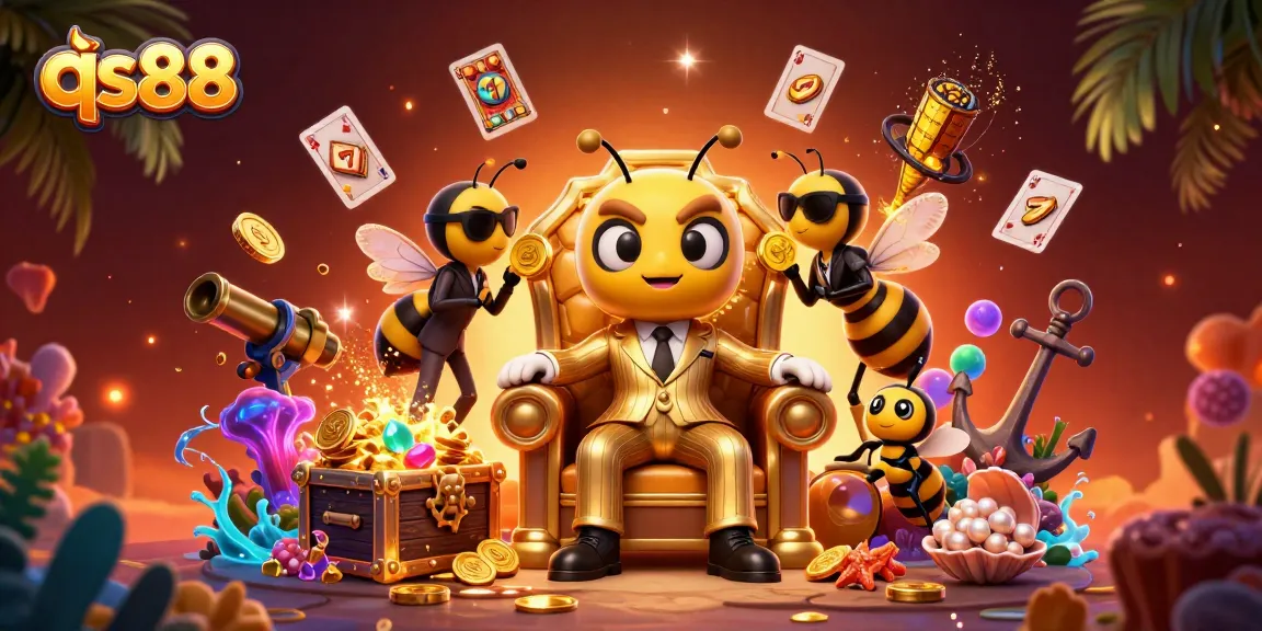 Experience thrilling gaming at qs88 with a vibrant illustration showcasing online casino excitement and action.