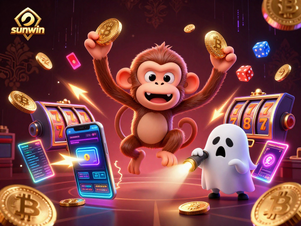 Experience the thrilling sunwin casino action with a playful ghost-hunter puppy tracking a juggling poltergeist monkey.