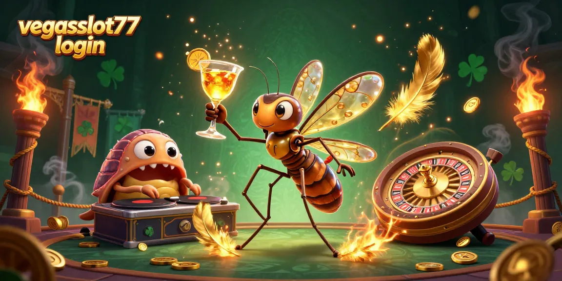 Keseruan bermain di vegasslot77 login dengan ilustrasi 3D karakter kasino menarik.